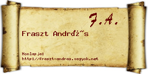 Fraszt András névjegykártya