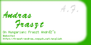 andras fraszt business card